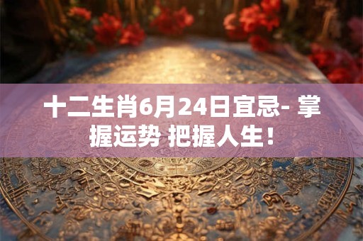十二生肖6月24日宜忌- 掌握运势 把握人生！