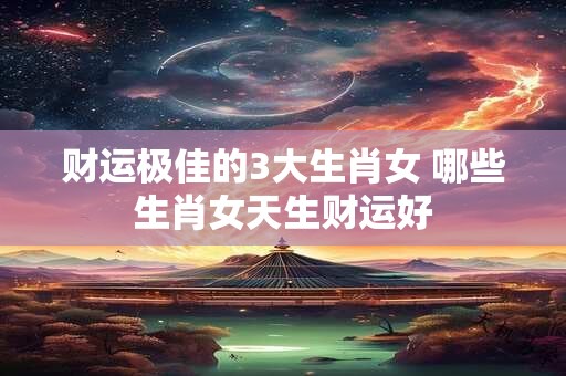 财运极佳的3大生肖女 哪些生肖女天生财运好