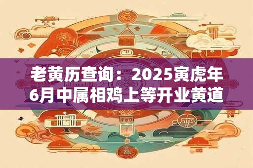 老黄历查询：2025寅虎年6月中属相鸡上等开业黄道吉日一览