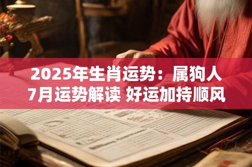 2025年生肖运势：属狗人7月运势解读 好运加持顺风顺水