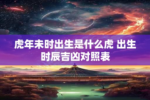 虎年未时出生是什么虎 出生时辰吉凶对照表