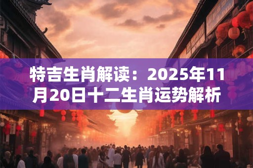 特吉生肖解读：2025年11月20日十二生肖运势解析