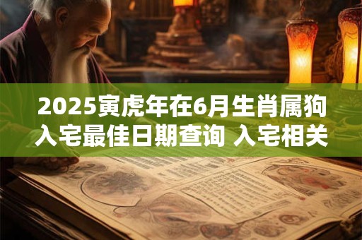 2025寅虎年在6月生肖属狗入宅最佳日期查询 入宅相关事宜