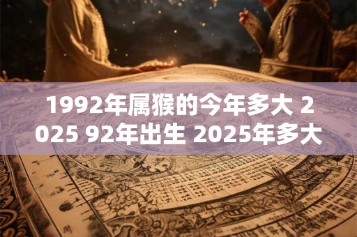 1992年属猴的今年多大 2025 92年出生 2025年多大年龄