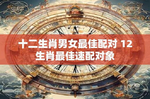 十二生肖男女最佳配对 12生肖最佳速配对象
