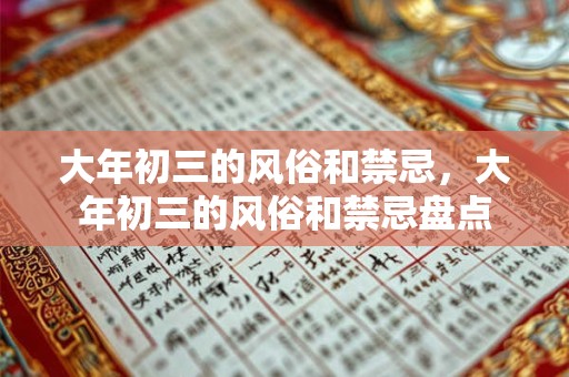 大年初三的风俗和禁忌，大年初三的风俗和禁忌盘点