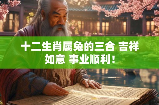 十二生肖属兔的三合 吉祥如意 事业顺利！