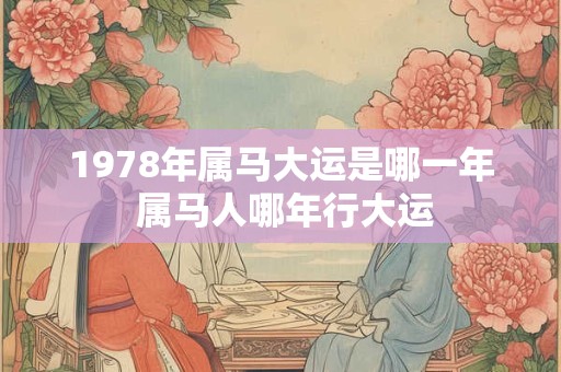 1978年属马大运是哪一年 属马人哪年行大运