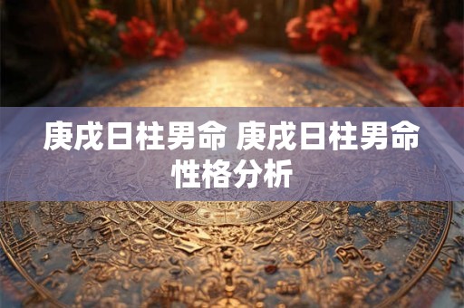 庚戌日柱男命 庚戌日柱男命性格分析 庚戌日柱男命 庚戌日柱男命性格分析