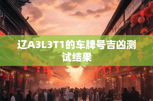 辽A3L3T1的车牌号吉凶测试结果