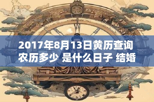 2017年8月13日黄历查询 农历多少 是什么日子 结婚吉时 2017年8月13日黄历查询 农历多少 是什么日子 结婚吉时