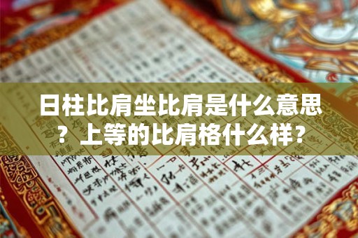日柱比肩坐比肩是什么意思?上等的比肩格什么样? 日柱比肩坐比肩是什么意思?上等的比肩格什么样?