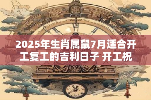 2025年生肖属鼠7月适合开工复工的吉利日子 开工祝福语大全