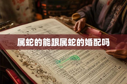 属蛇的能跟属蛇的婚配吗