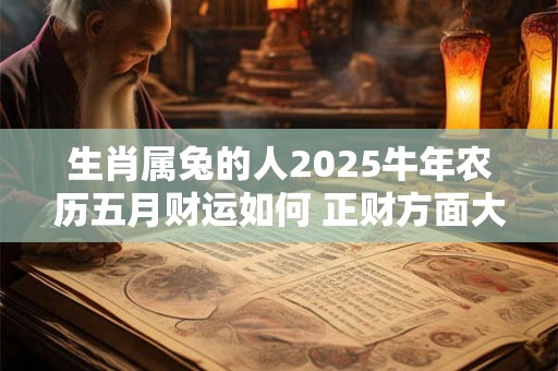 生肖属兔的人2025牛年农历五月财运如何 正财方面大有收获