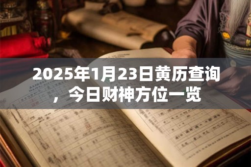 2025年1月23日黄历查询，今日财神方位一览