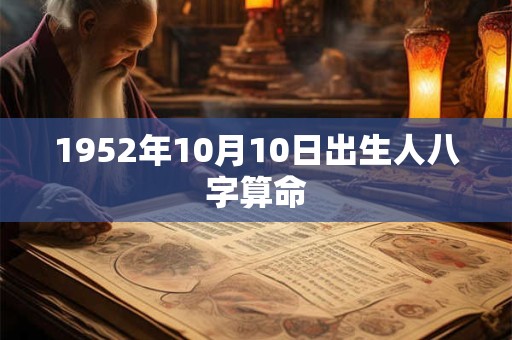 1952年10月10日出生人八字算命