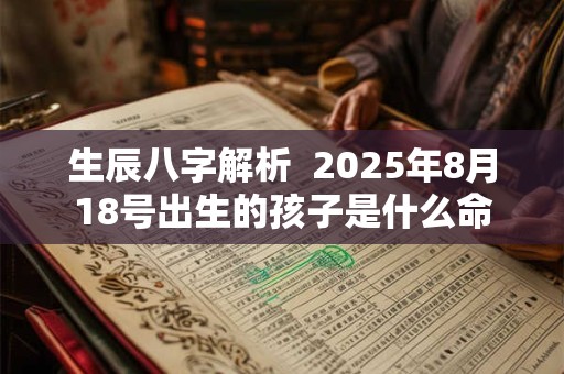 生辰八字解析  2025年8月18号出生的孩子是什么命