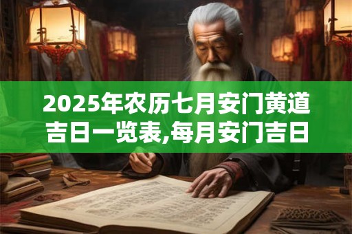 2025年农历七月安门黄道吉日一览表,每月安门吉日查询