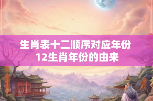 生肖表十二顺序对应年份 12生肖年份的由来