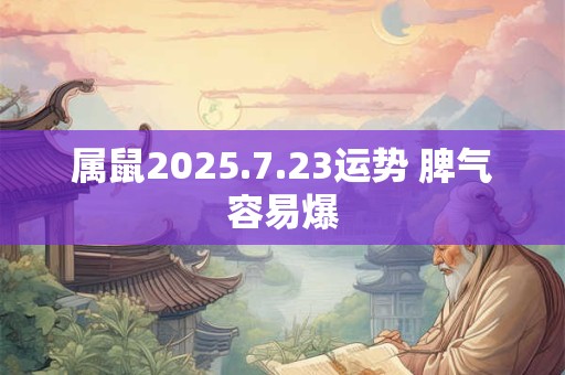 属鼠2025.7.23运势 脾气容易爆