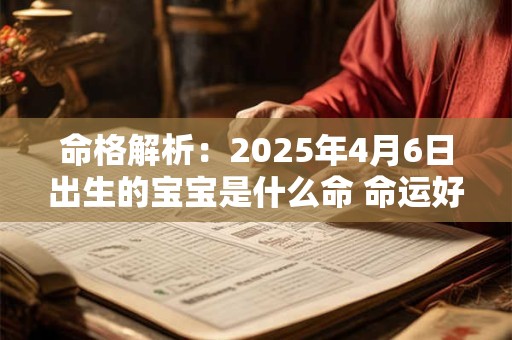 命格解析：2025年4月6日出生的宝宝是什么命 命运好吗