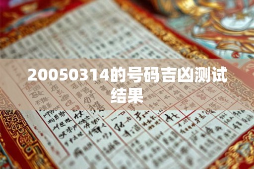 20050314的号码吉凶测试结果