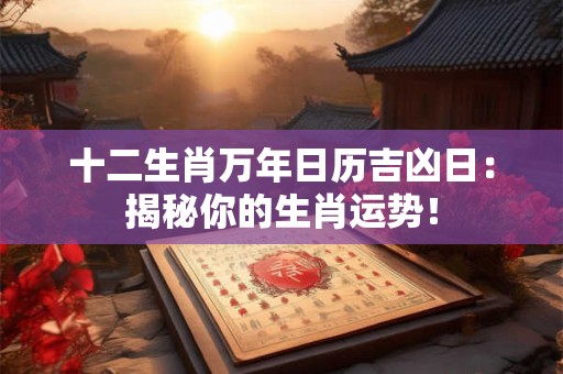 十二生肖万年日历吉凶日：揭秘你的生肖运势！