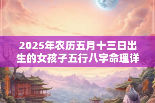 2026年农历五月十三日出生的女孩子五行八字命理详解 2026年农历五月十三日出生的女孩子五行八字命理详解