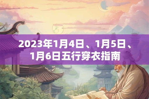 2023年1月4日、1月5日、1月6日五行穿衣指南