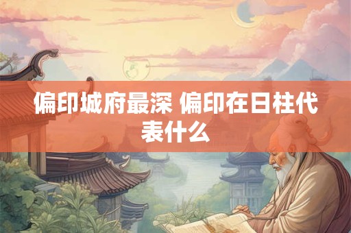 偏印城府最深 偏印在日柱代表什么