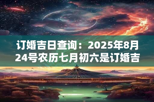 订婚吉日查询：2025年8月24号农历七月初六是订婚吉日吗
