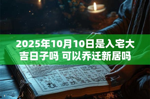 详细阅读:2025年10月10日是入宅大吉日子吗 可以乔迁新居吗 2025年10月10日是入宅大吉日子吗 可以乔迁新居吗