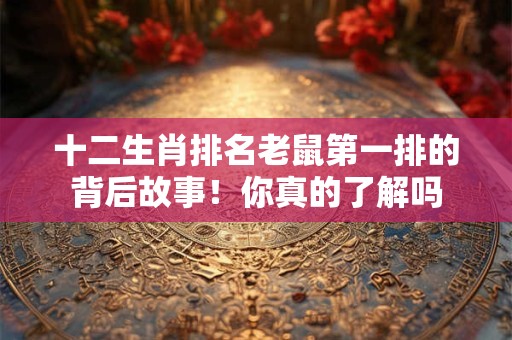 十二生肖排名老鼠第一排的背后故事！你真的了解吗