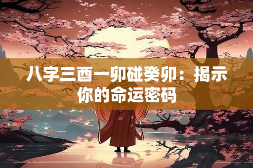 八字三酉一卯碰癸卯：揭示你的命运密码