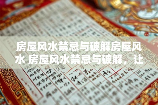 房屋风水禁忌与破解房屋风水 房屋风水禁忌与破解，让家宅好运滚滚
