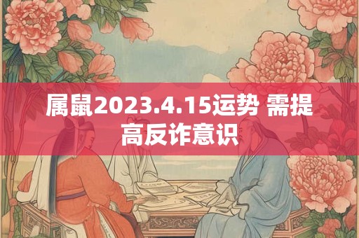 属鼠2023.4.15运势 需提高反诈意识 属鼠2023.4.15运势 需提高反诈意识