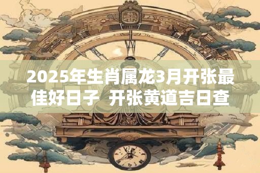 2025年生肖属龙3月开张最佳好日子  开张黄道吉日查询