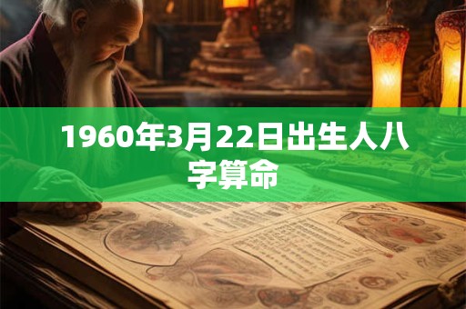 1960年3月22日出生人八字算命
