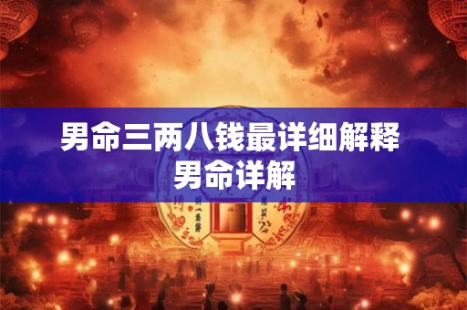 男命三两八钱最详细解释 男命详解