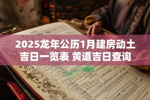 2025龙年公历1月建房动土吉日一览表 黄道吉日查询