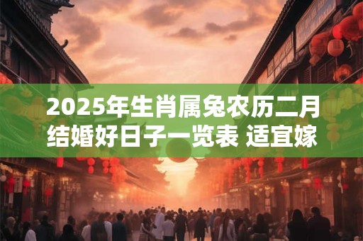 2025年生肖属兔农历二月结婚好日子一览表 适宜嫁娶的吉日