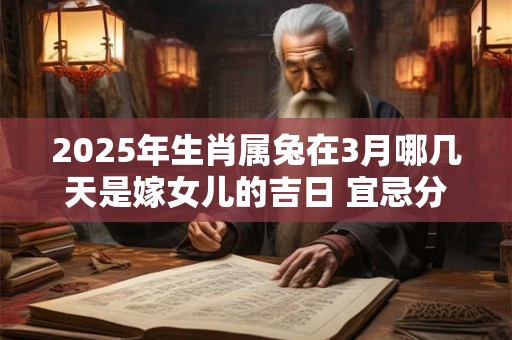 2025年生肖属兔在3月哪几天是嫁女儿的吉日 宜忌分析