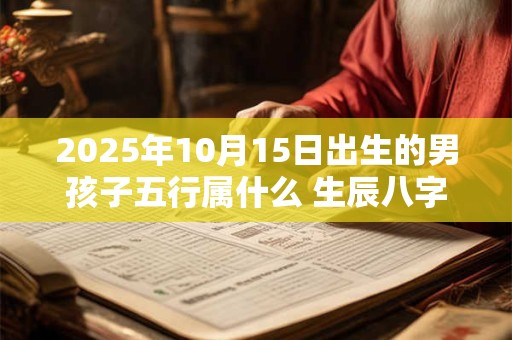 2025年10月15日出生的男孩子五行属什么 生辰八字取名