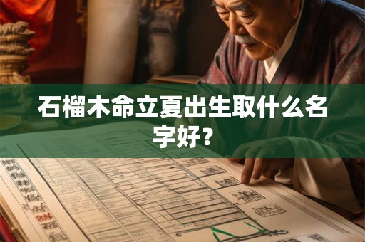 石榴木命立夏出生取什么名字好？