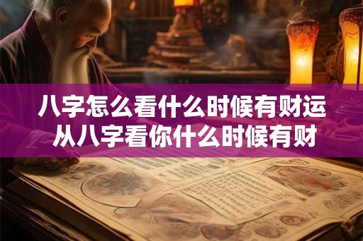 八字怎么看什么时候有财运 从八字看你什么时候有财运好
