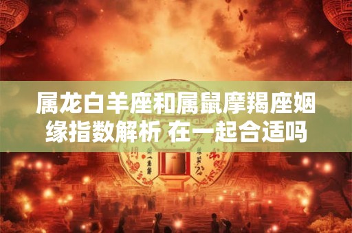 属龙白羊座和属鼠摩羯座姻缘指数解析 在一起合适吗