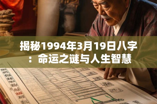 揭秘1994年3月19日八字：命运之谜与人生智慧
