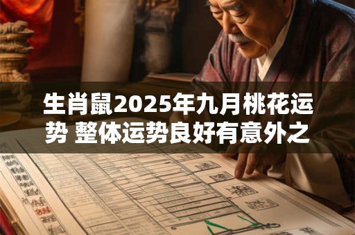 生肖鼠2025年九月桃花运势 整体运势良好有意外之财