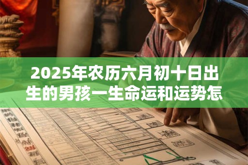 2025年农历六月初十日出生的男孩一生命运和运势怎么样